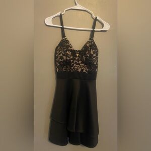 Black lace top dress